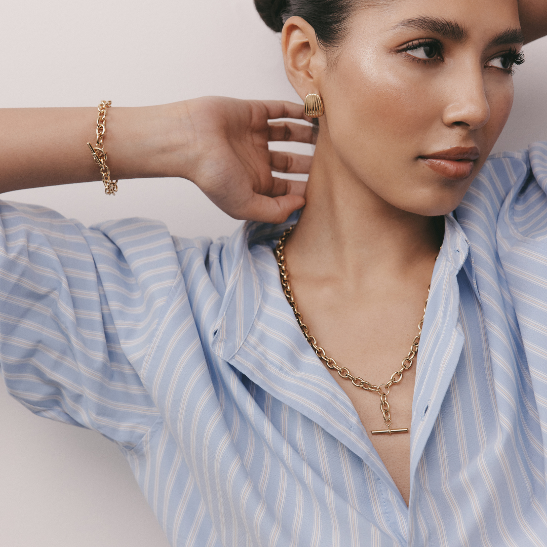 Chunky Fob Necklace (Gold)
