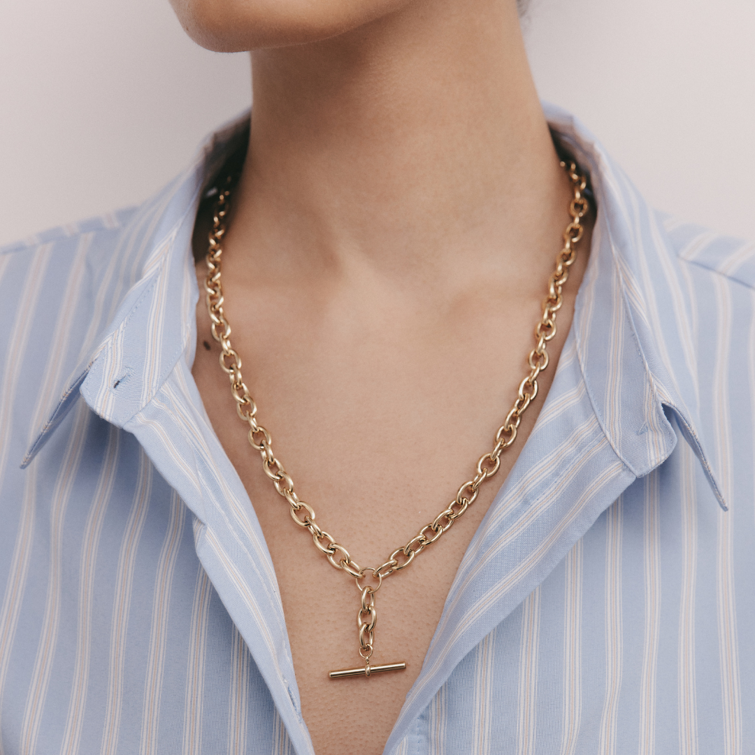Chunky Fob Necklace (Gold)