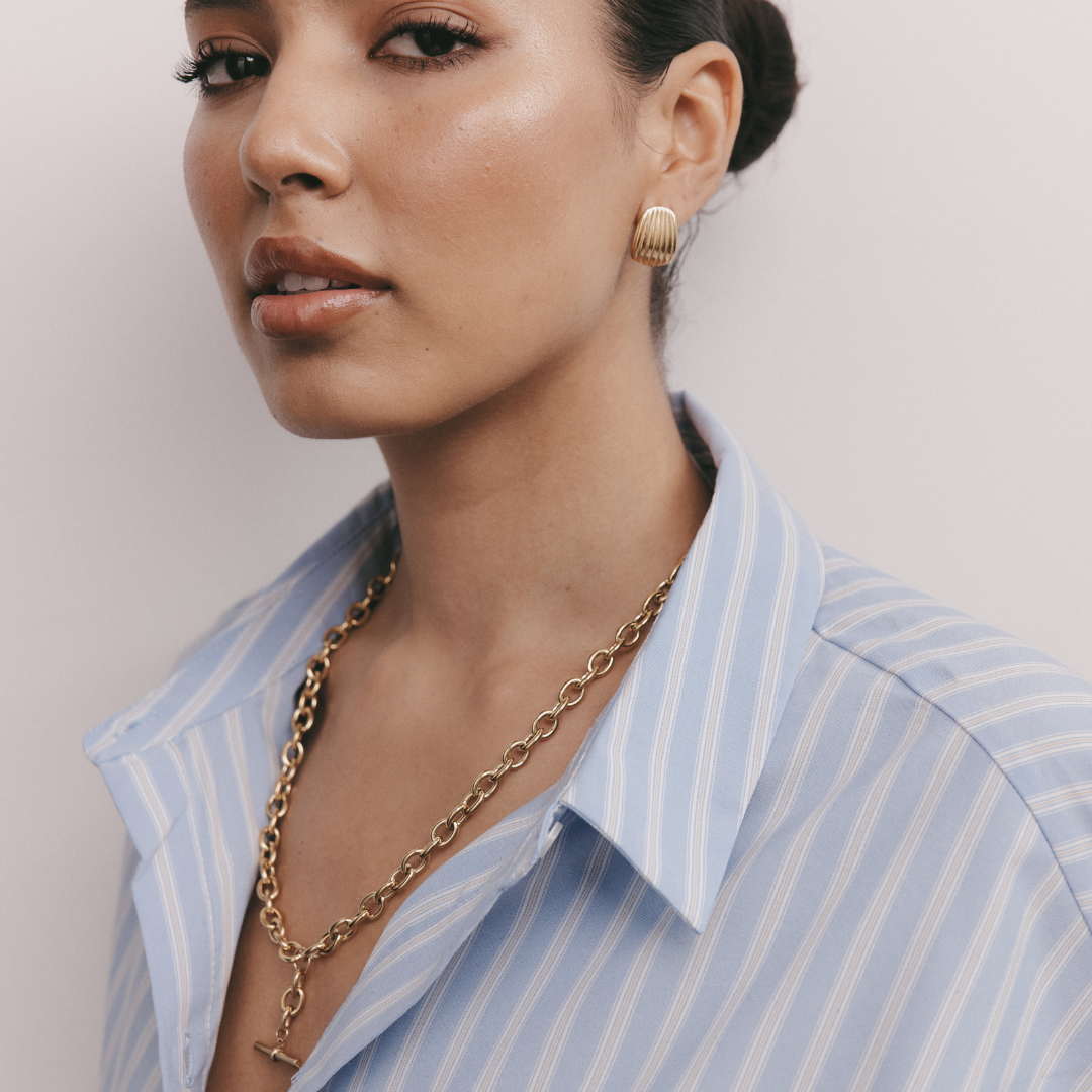 Chunky Fob Necklace (Gold)