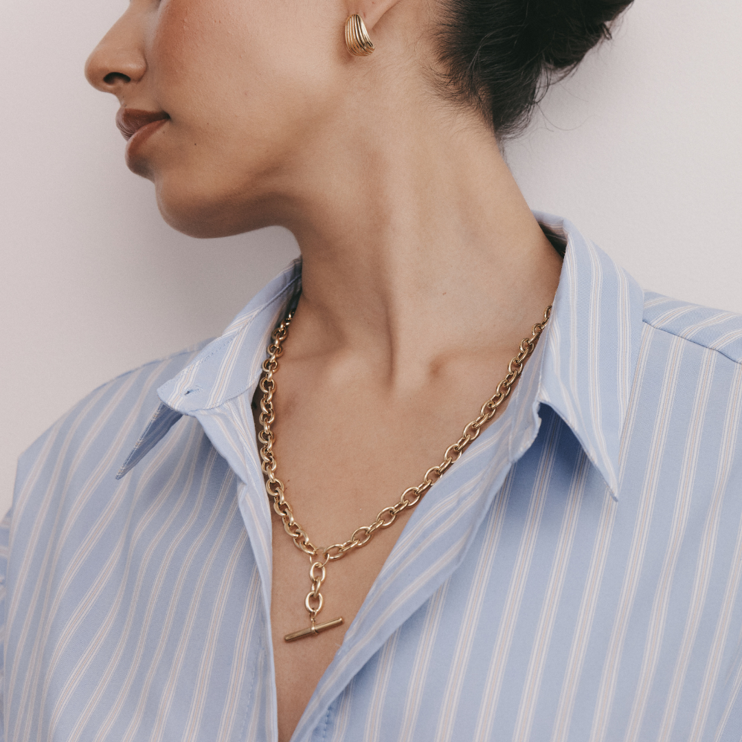 Chunky Fob Necklace (Gold)