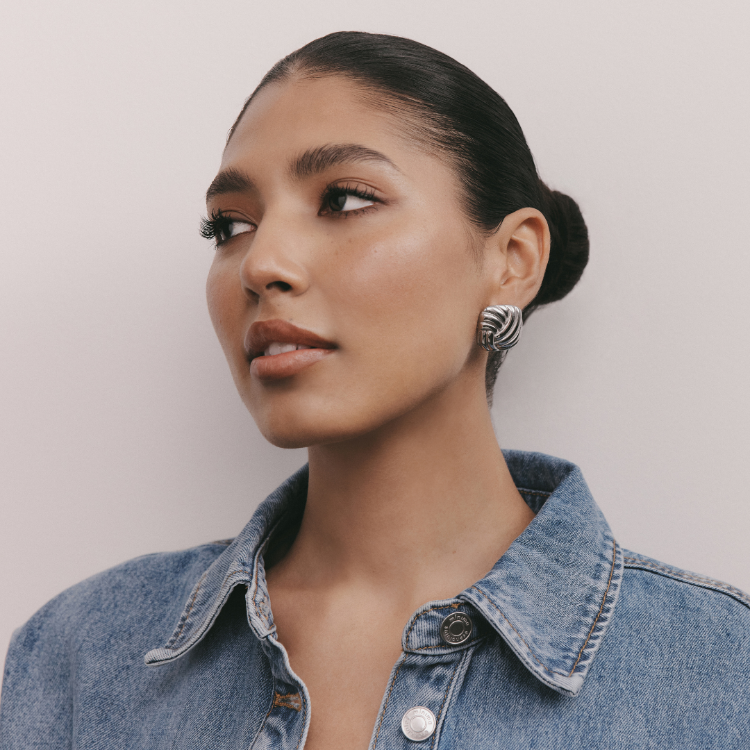 Clara Vintage Square Earrings (Silver)