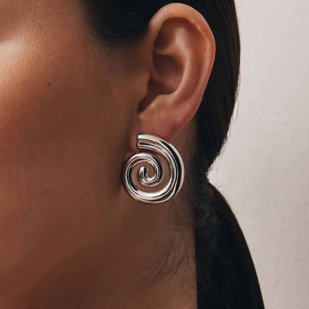Georgia Swirl Earrings (Silver)
