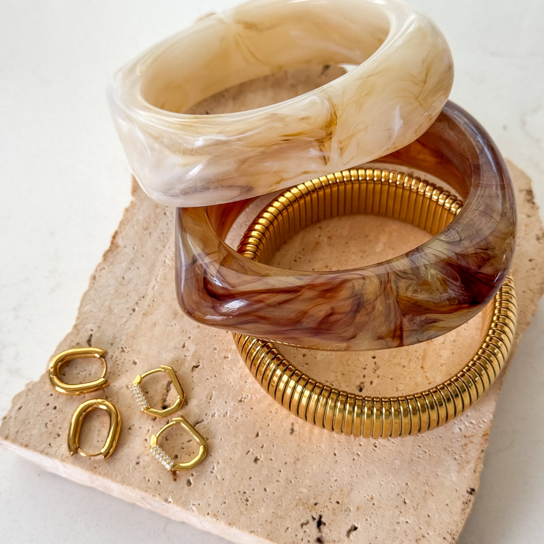 Adelle Resin Bangle (Cream)