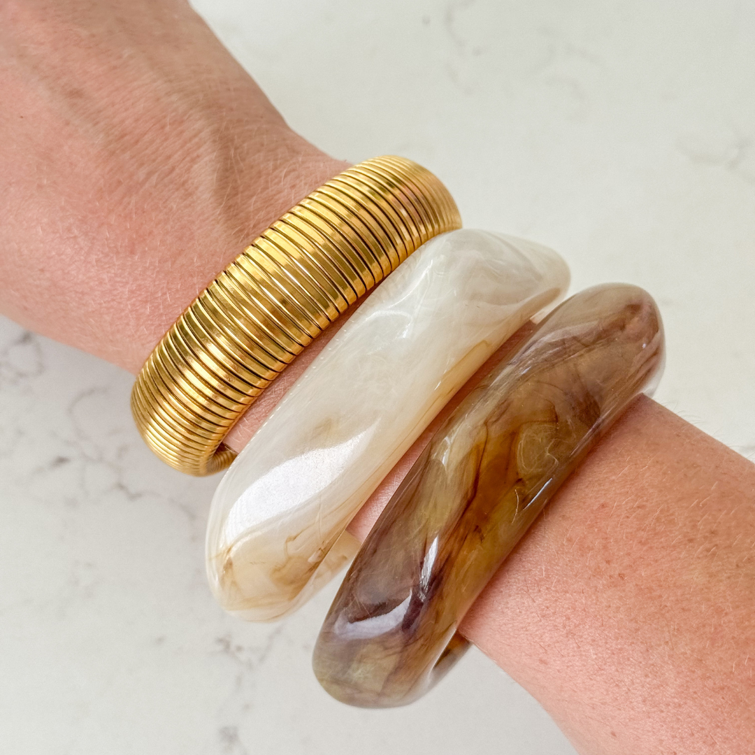 Adelle Resin Bangle (Cream)