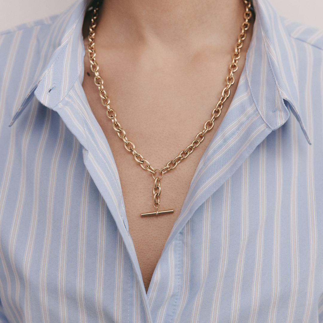 Chunky Fob Necklace (Gold)