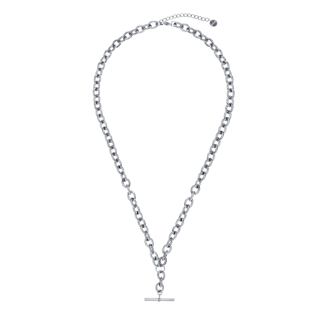 Chunky Fob Necklace (Silver)