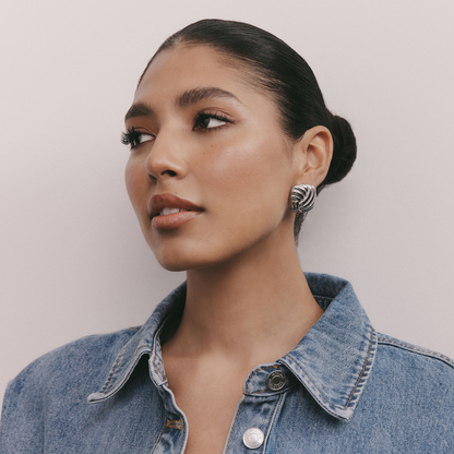 Clara Vintage Square Earrings (Silver)