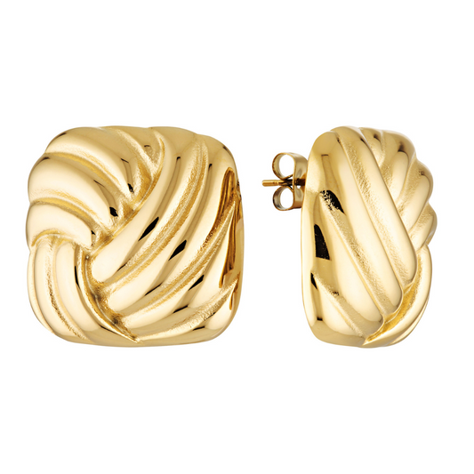 Clara Vintage Square Earrings (Gold)