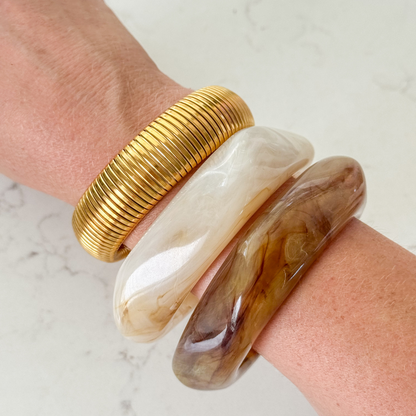 Adelle Resin Bangle (Cream)