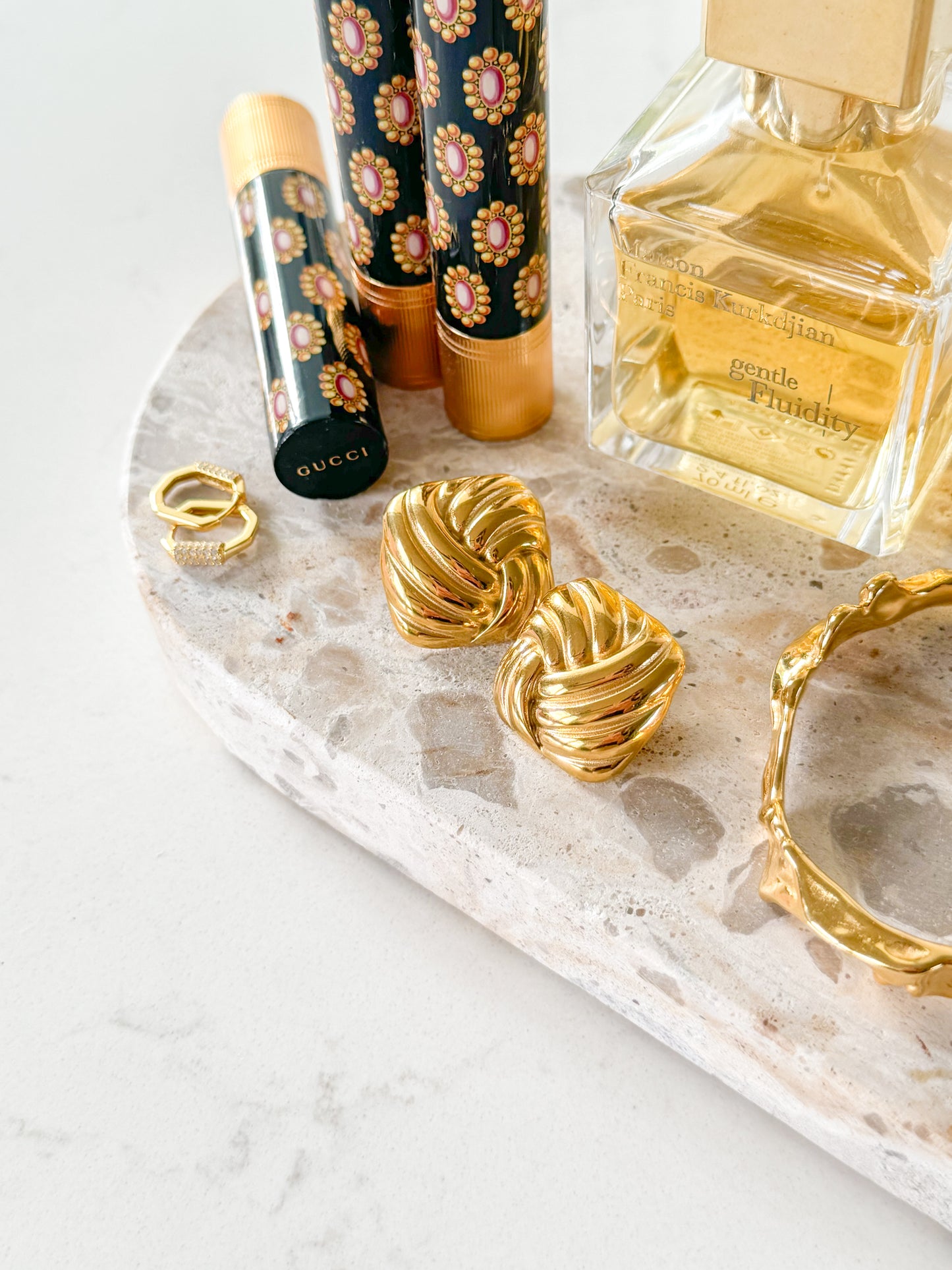 Clara Vintage Square Earrings (Gold)
