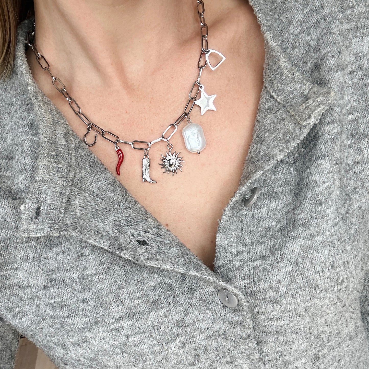 Western Charm Necklace by Lottie Rae (Silver)