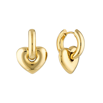 PRE-ORDER: Lisa Puffy Heart Earrings (Gold)